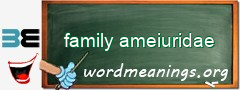 WordMeaning blackboard for family ameiuridae